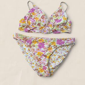 Billabong reversible Bikini set | boho floral tropical size medium